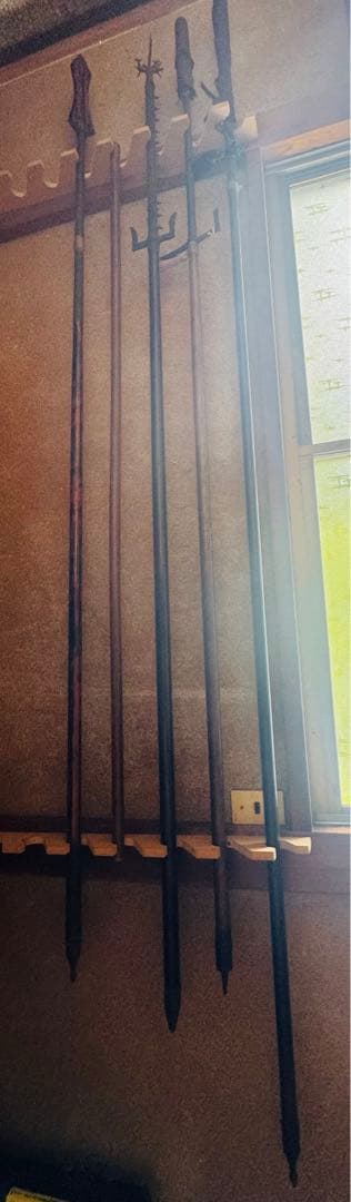 槍　拵　朱槍　根来塗り