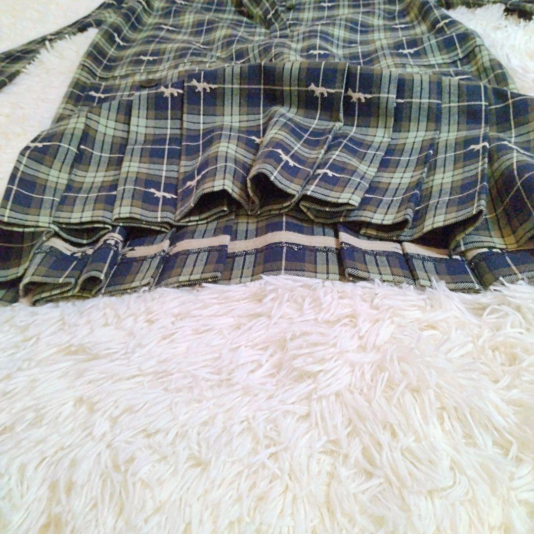 【未使用】Maison Kitsuné　プリーツ　格子柄　シャツワンピース