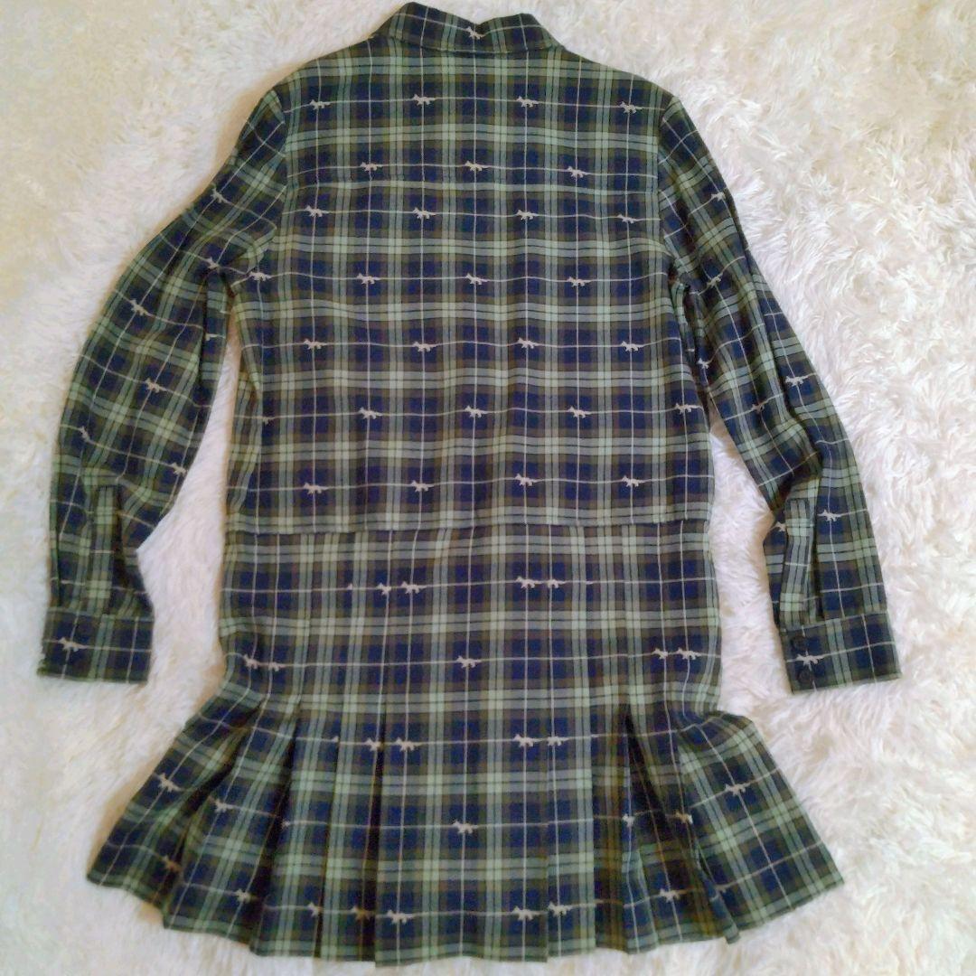 【未使用】Maison Kitsuné　プリーツ　格子柄　シャツワンピース
