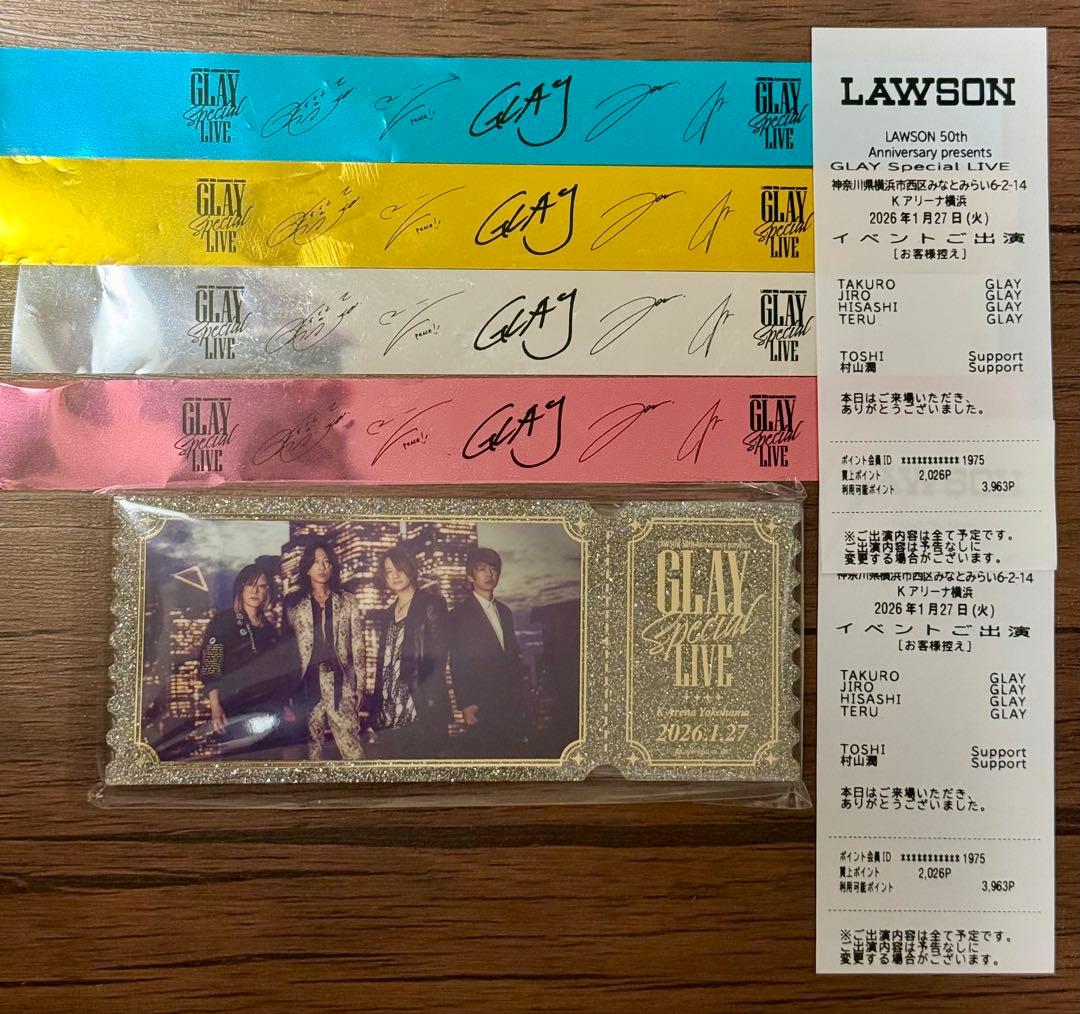 GLAY Special LIVE記念アクリルブロック未開封&銀テープ&レシート