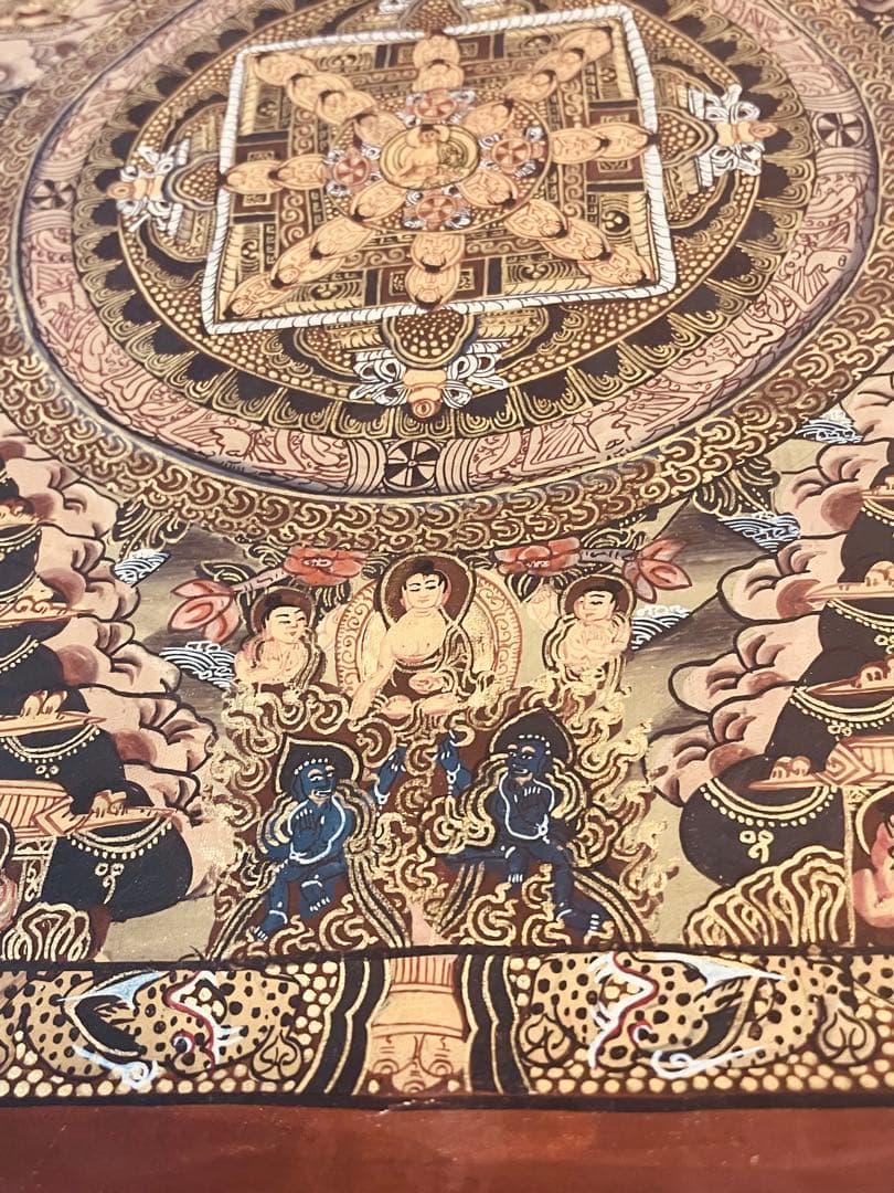 チベット密教 手描き曼荼羅（マンダラ）タンカ【新品・一点物】肉筆画 13