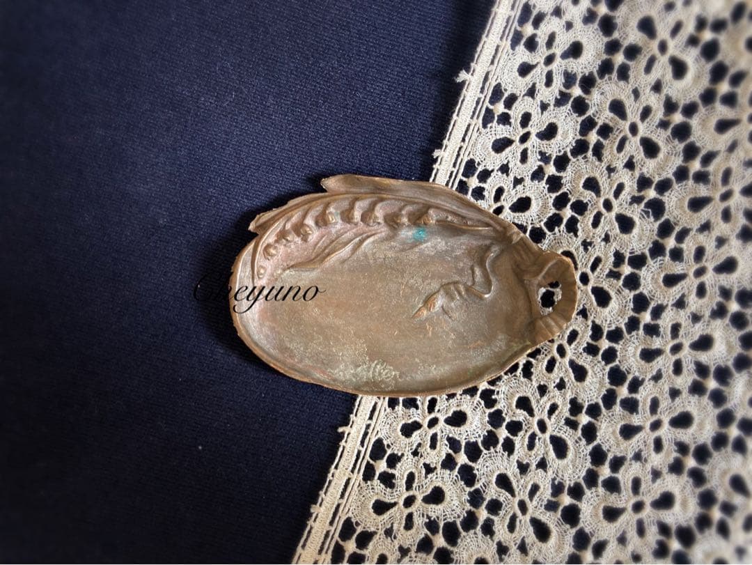 すずらんのモチーフ ブロンズ製ビィドポッシュ フランス アンティーク