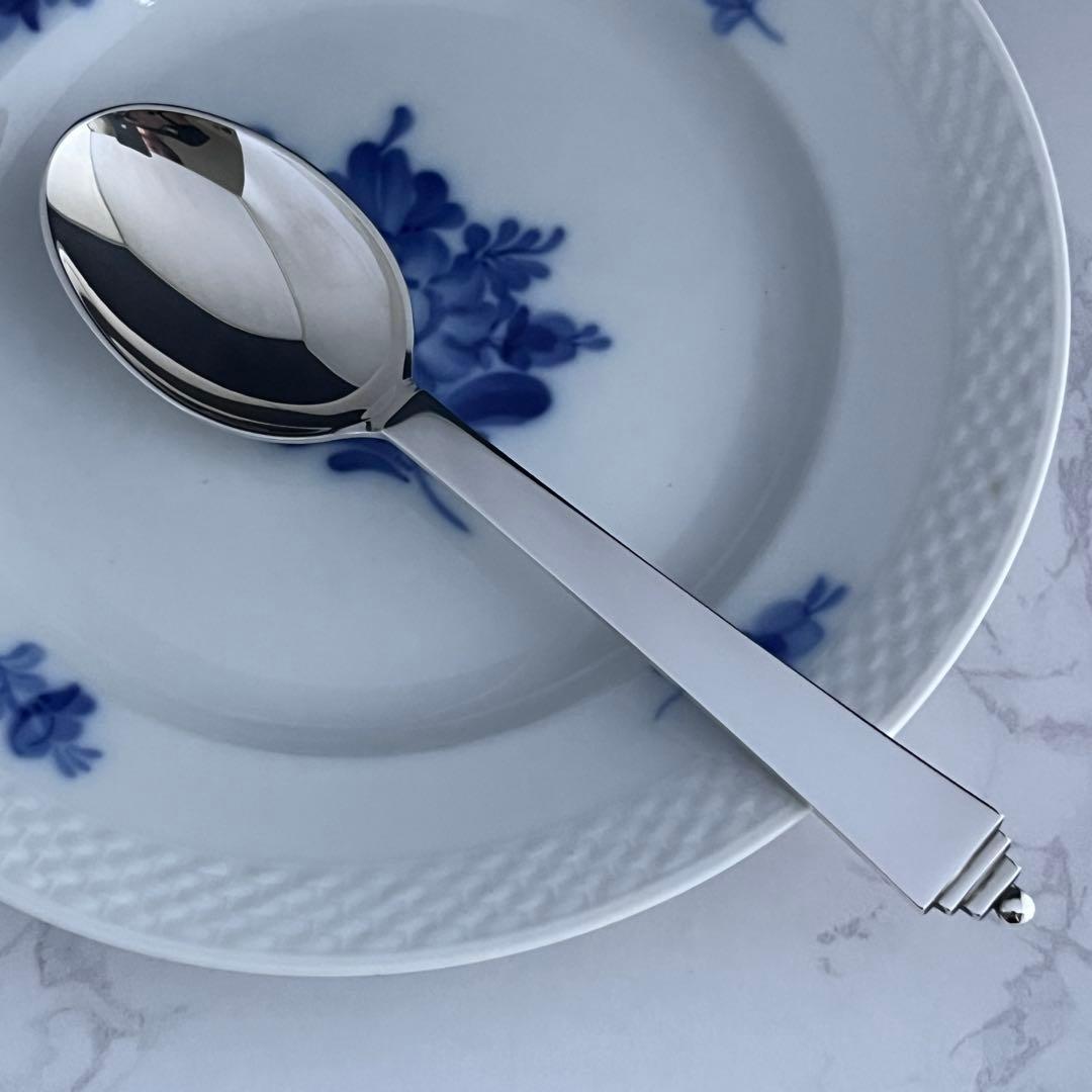 【未使用】ジョージジェンセン PYRAMID ピラミッド ディナースプーン 純銀