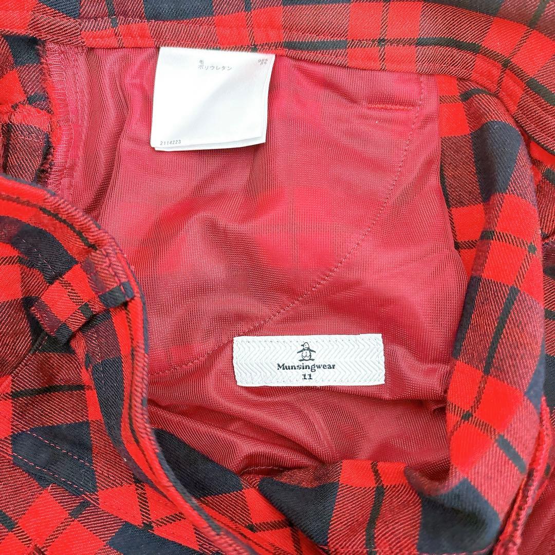 Munsingwear 赤と黒のチェック スカート 【11サイズ】　ゴルフウェア