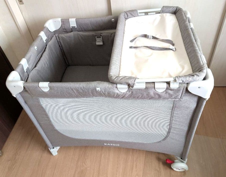 KATOJI グレー ベビーベッド