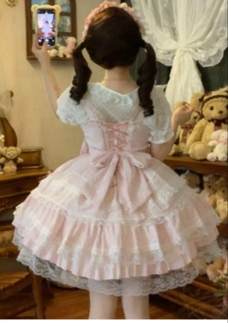 えむ様 ロリータ ゴスロリ ジャンスカ ジャンパースカート ブラック