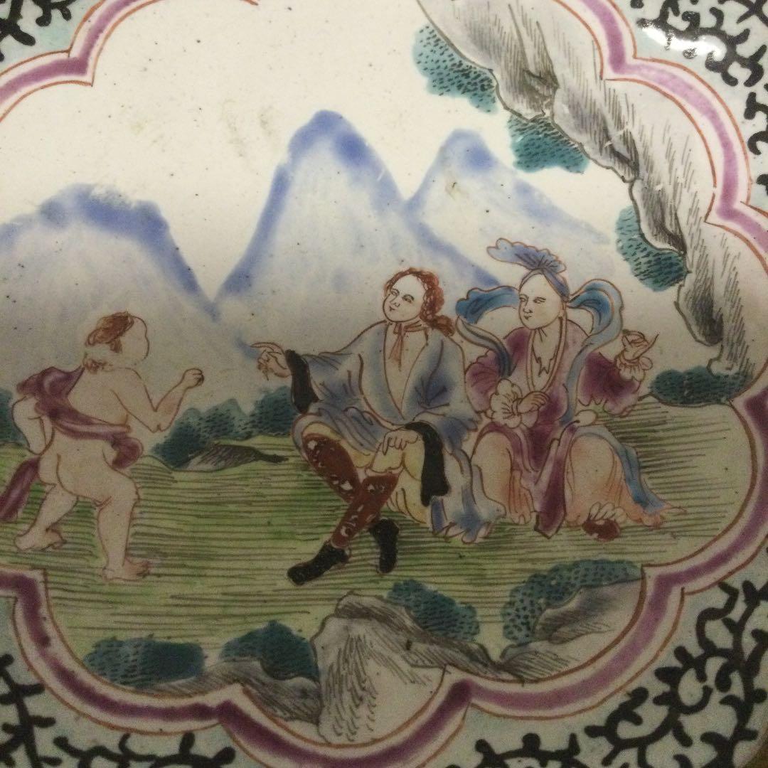 中国清朝輸出用七宝焼の小皿