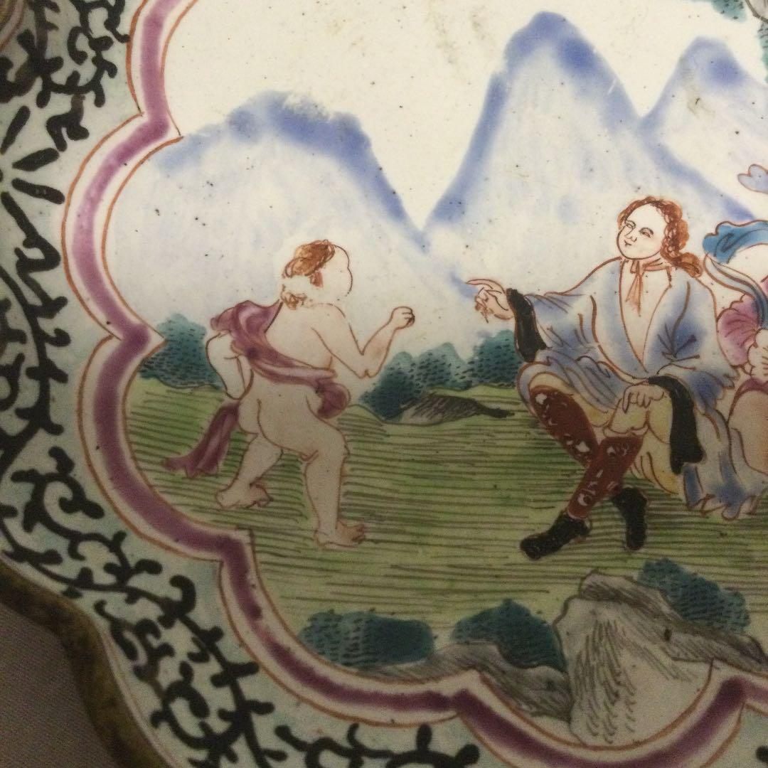 中国清朝輸出用七宝焼の小皿