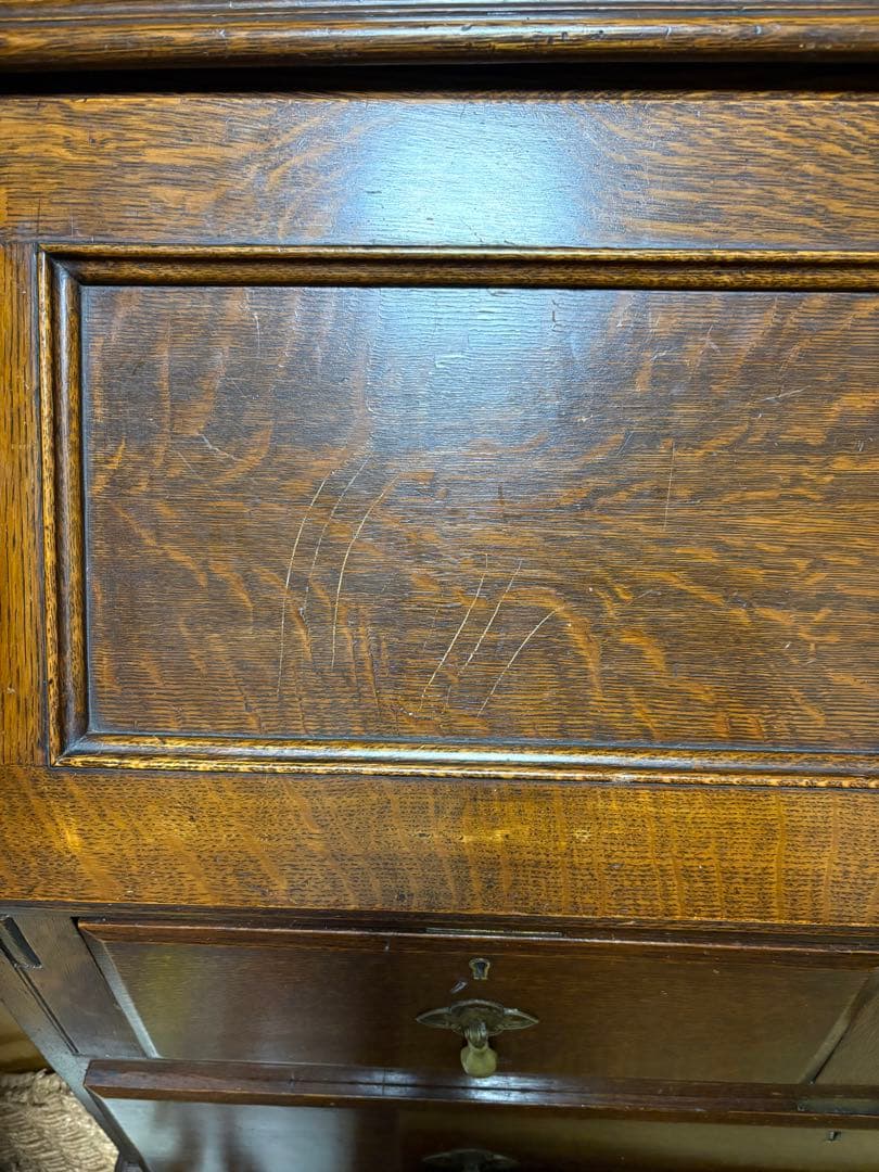 英国アンティーク　ビューロー　キャビネット/本棚/ガラス食器棚/飾り棚/店舗什器