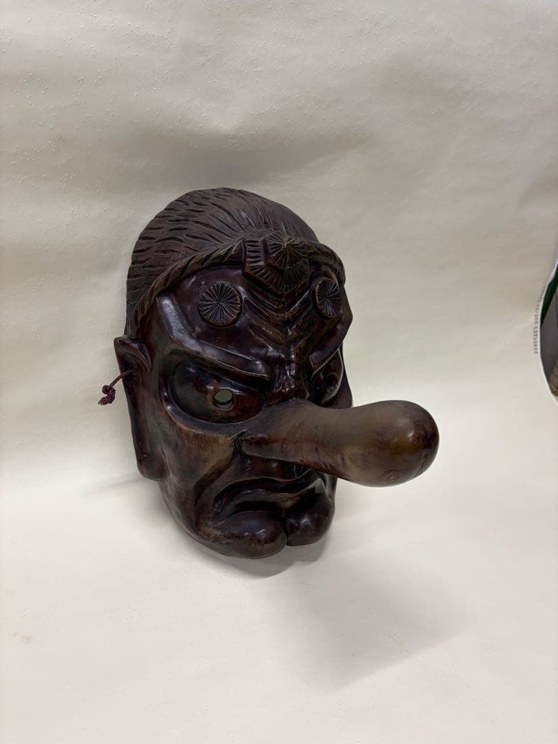 鬼と天狗のお面セットで　木彫り　縁起物　魔除け
