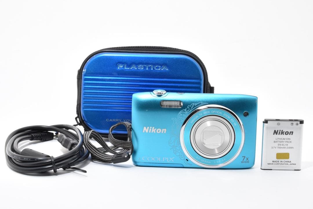 【極美品】Nikon COOLPIX S3500 ブルー デジカメ#1968