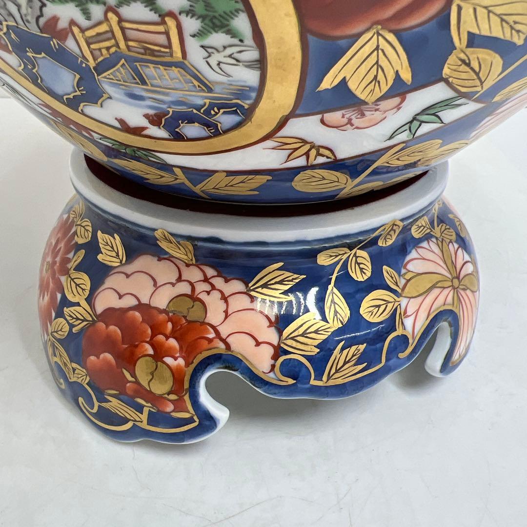 藤井朱明作　古伊万里風金彩風飾壷　共箱　高さ約46㎝　東Y8-0108②トコヒ