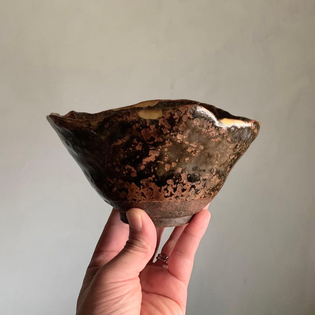 古丹波 蓮葉形 茶碗 鉢 茶道具 古美術 茶碗 古道具 アンティーク 丹波焼