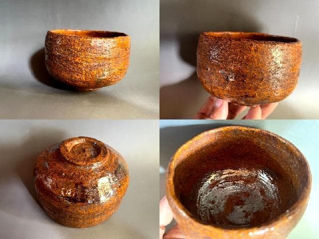 茶碗■大樋 飴釉 朝山 江戸期 お茶道具 古美術 時代物 骨董品■