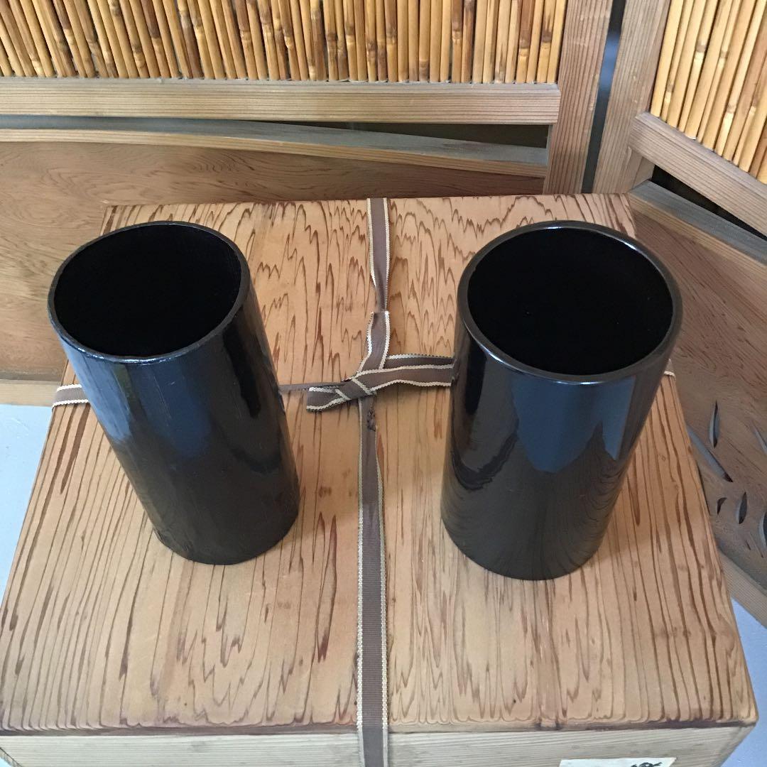 骨董品 華道道具 花噐 竹花入 樂只好 共箱 S16KH