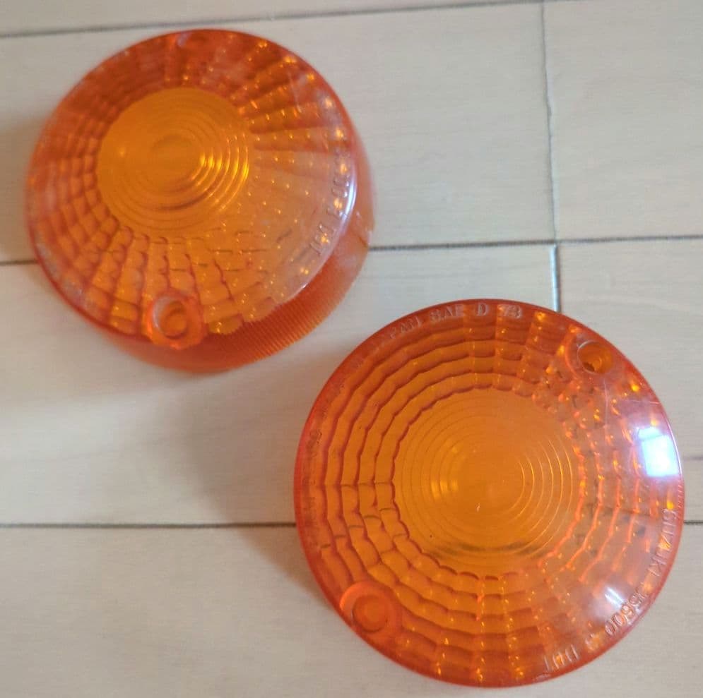 GS750/1000 当時もの純正ウインカー4個セット、スペアレンズ&電球付き