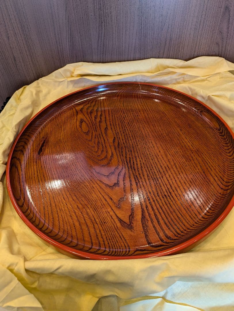 紀州漆器 黒江塗 敷島盆3枚セット