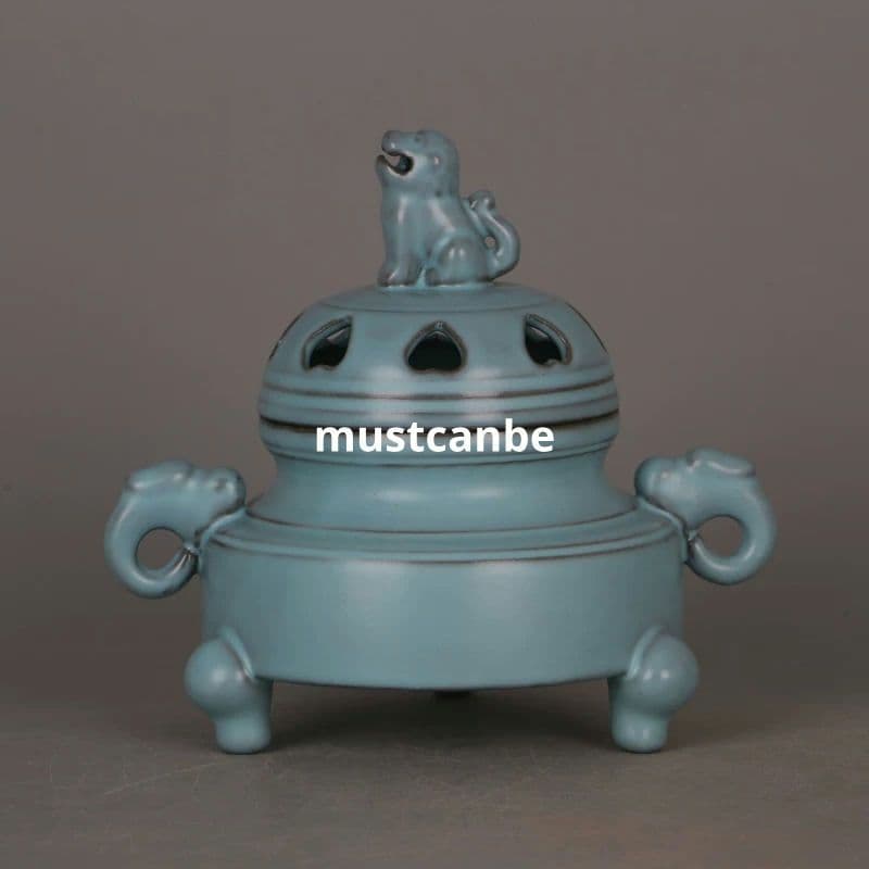中国 汝窯 青磁 香炉 陶器 陶芸 香道具 仏具 青釉