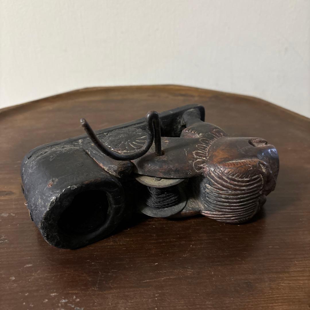 李朝墨壺　アンティーク　韓国骨董　狛犬　招き猫　福助　古美術　朝鮮古美術　木工品