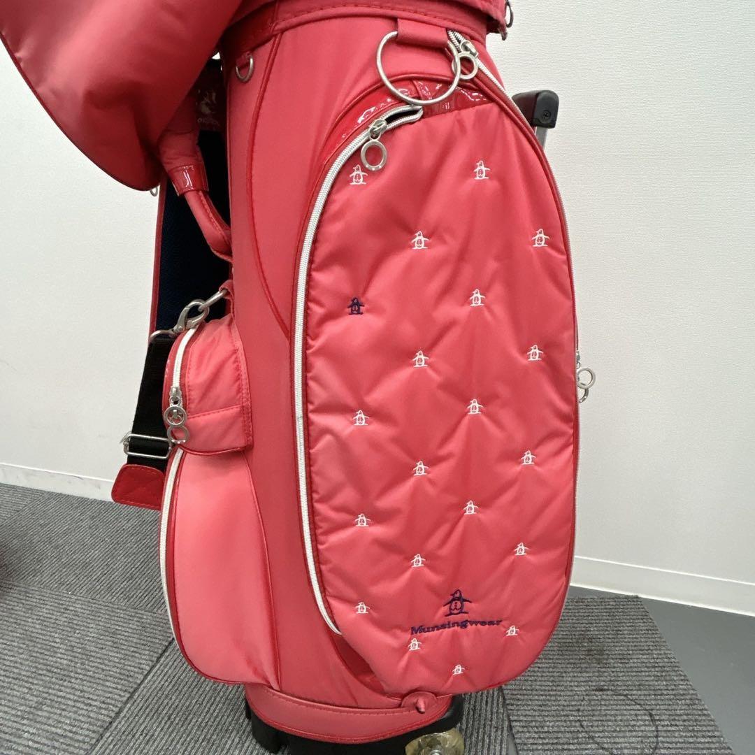 マンシング　3点セット　キャディバッグ　キャスター付　ピンク　バッグ