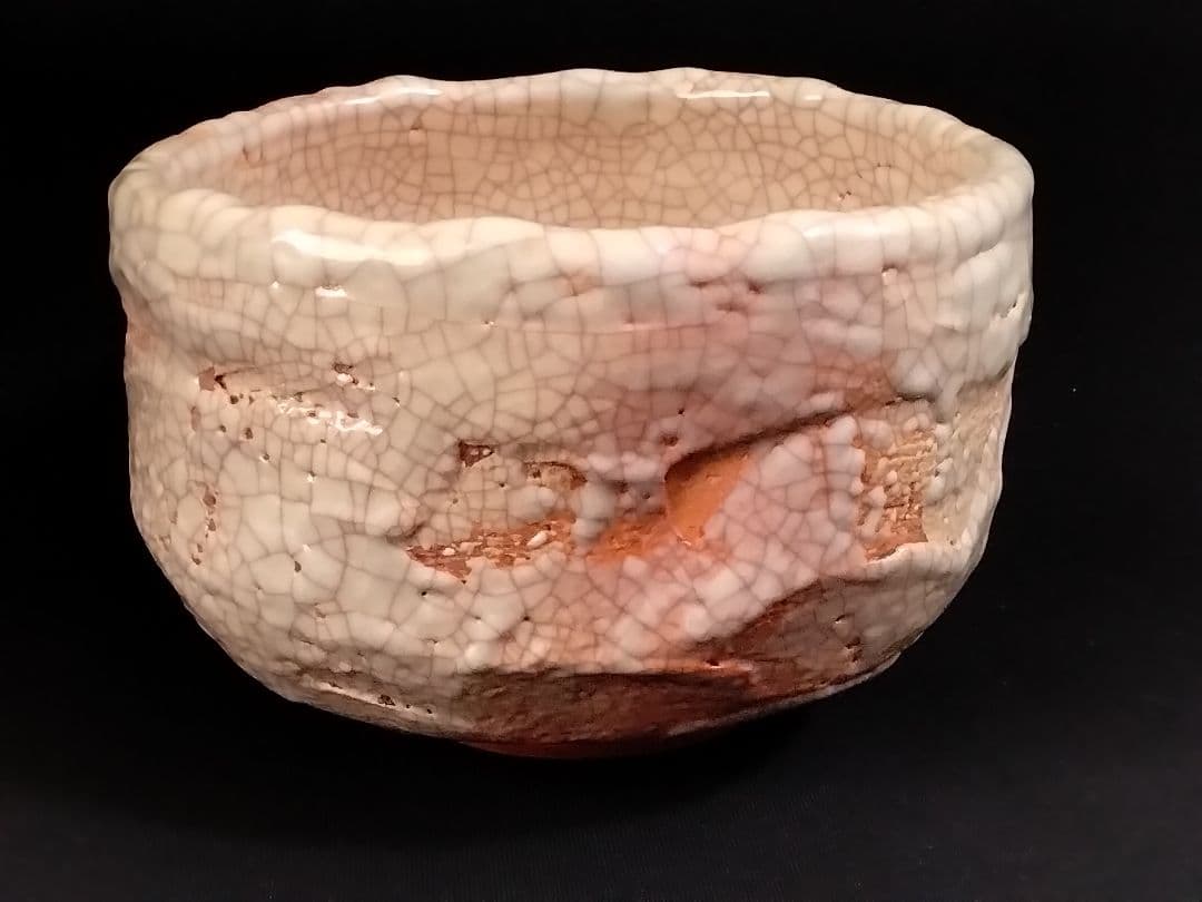 『古美術/古物/骨董』新品/匿名/送料無料【楽山焼】湯呑(天神蟹細密彫り/箱付)