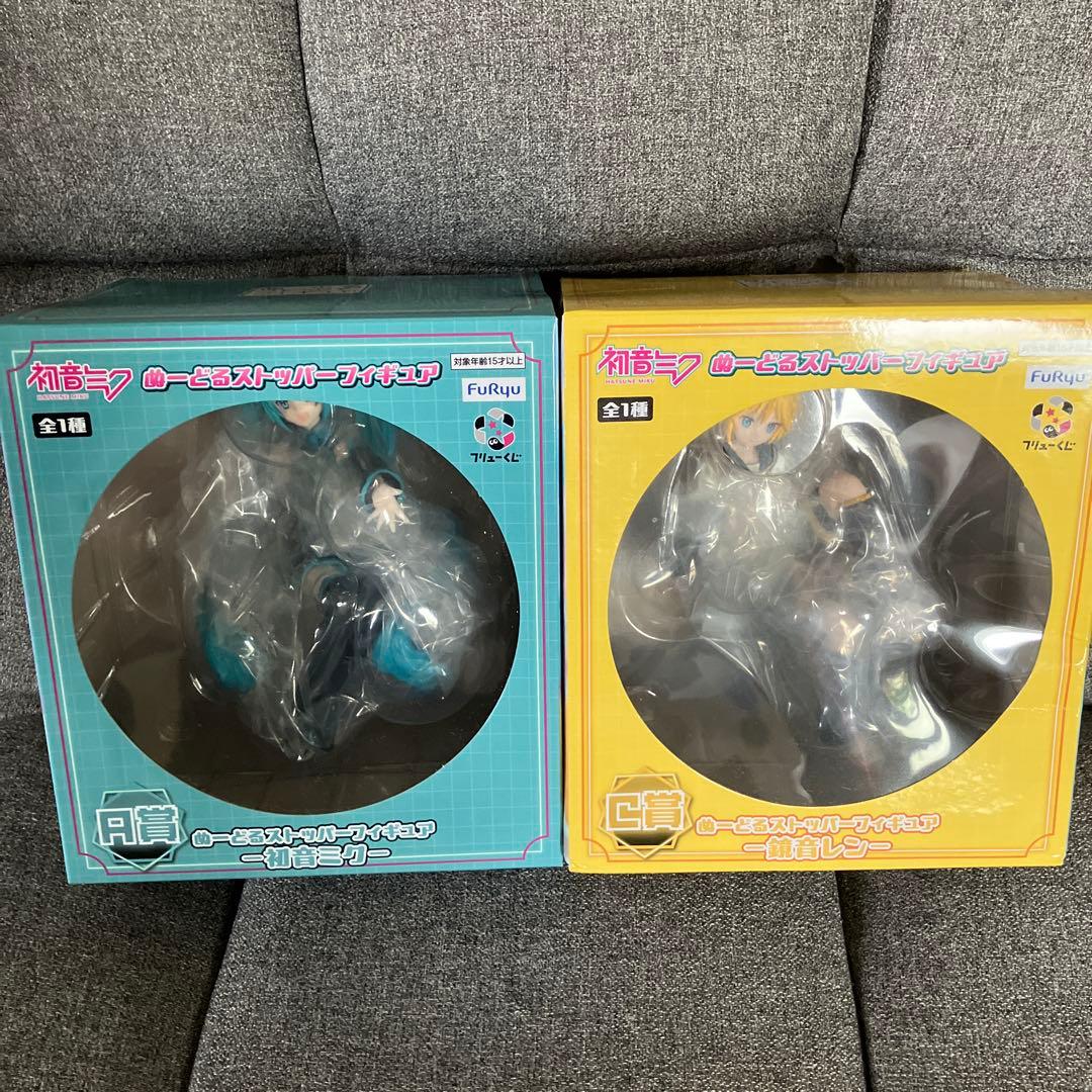 フリューくじ　ぬーどるストッパー　フィギュア　セット　初音ミク　鏡音リン　未開封