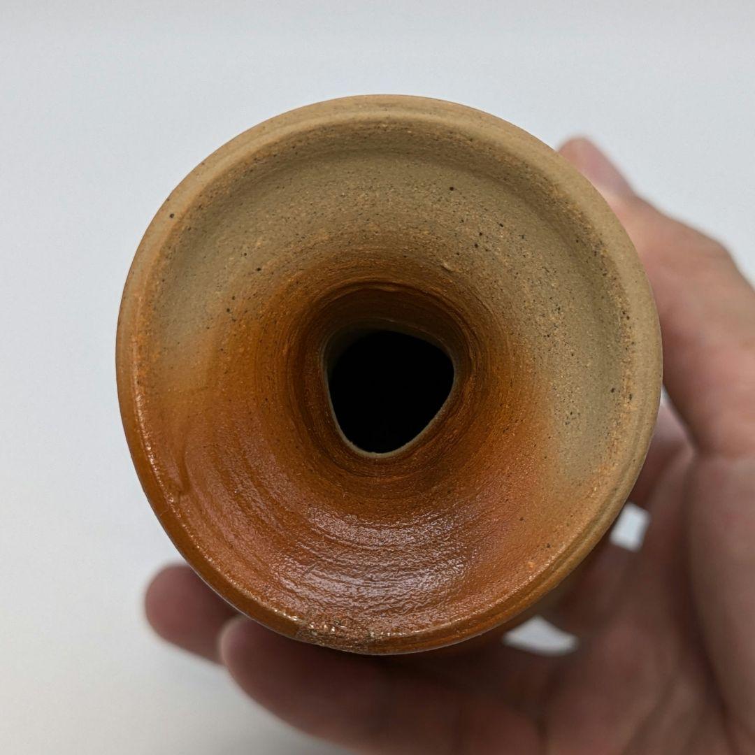 岡山県重要無形文化財 山本出 備前焼 緋襷一輪花入 用心箱 花瓶 花器 一輪挿し
