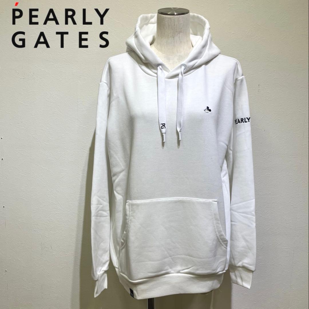 PEARLY GATES フード付きホワイトパーカー　サイズ2 Disney