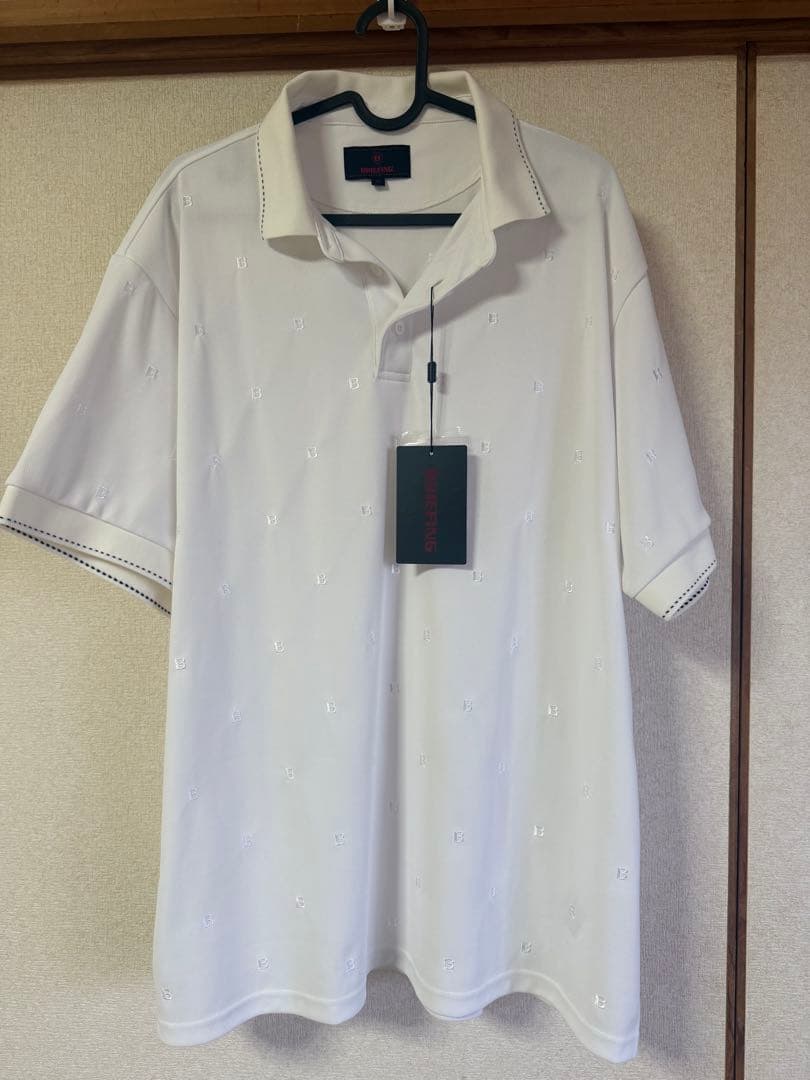 ブリーフィング　ホワイト B刺繍 ポロシャツ 新品(未使用) タグ付きサイズＸL