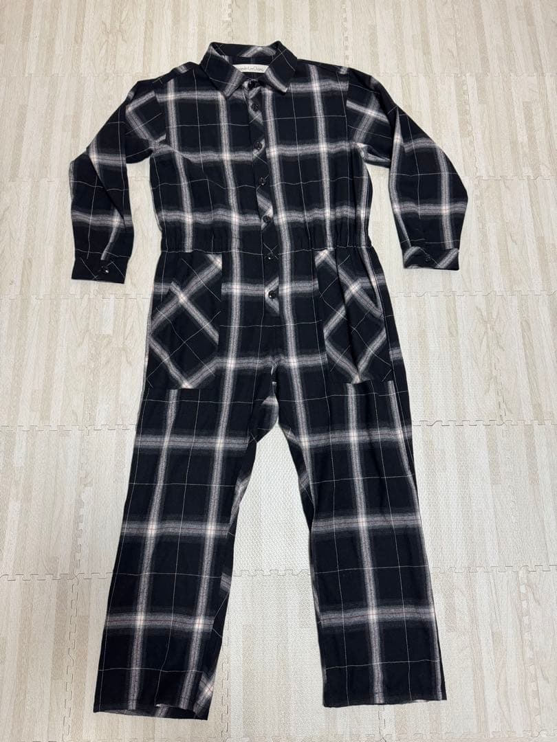 hideTVチェック柄オーバーオール・つなぎ