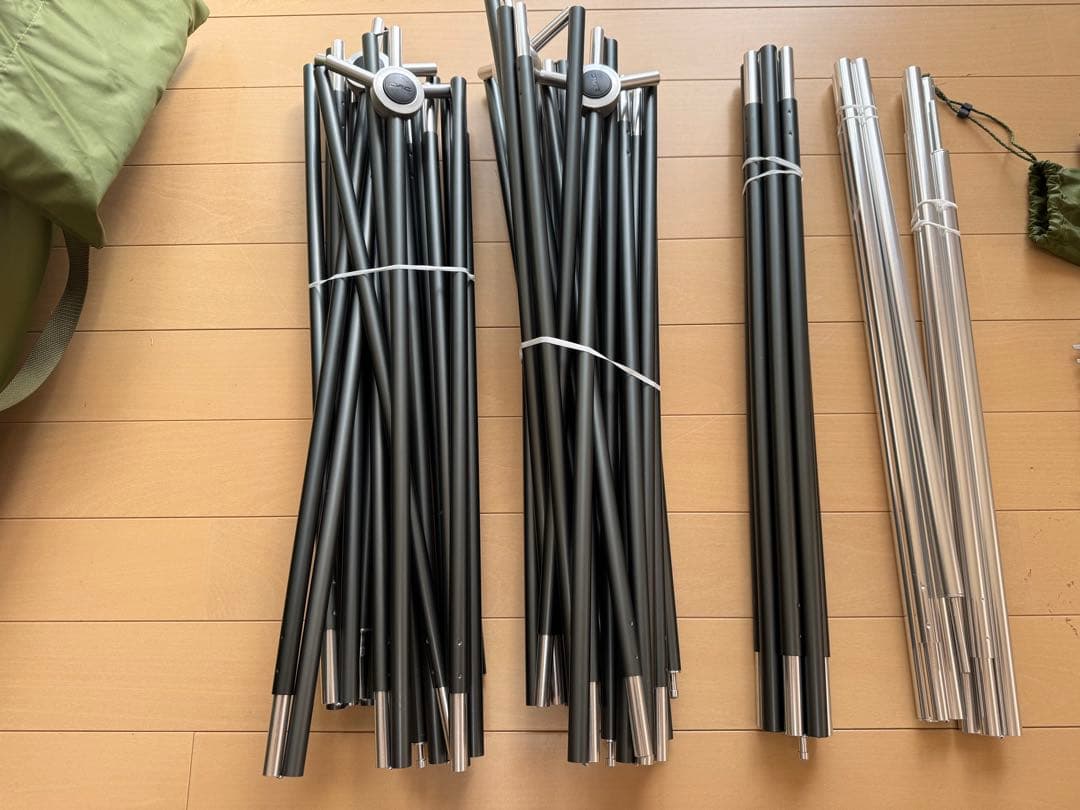 美品 モンベル ムーンライトキャビン4 SPGN グリーン グランドシート付