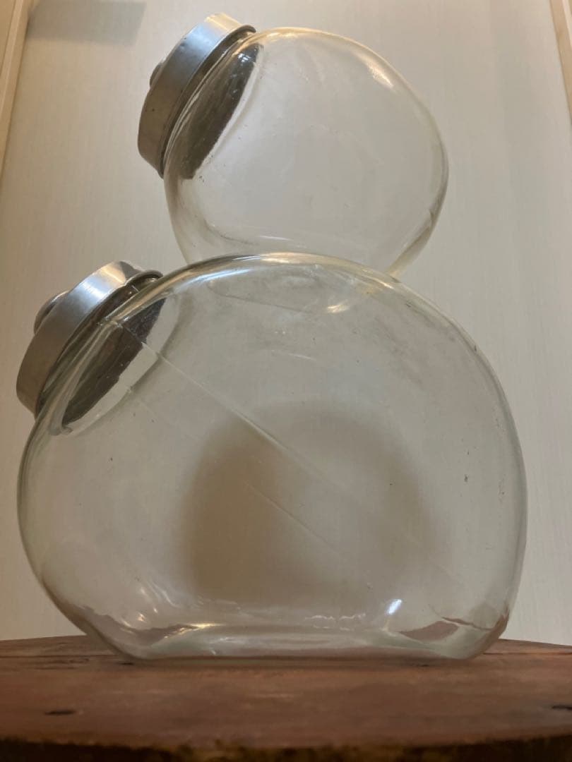 ◆◆専用◆◆親子ねこ瓶2個セット◇ガラス菓子瓶◇駄菓子瓶◇昭和レトロ◇古道具