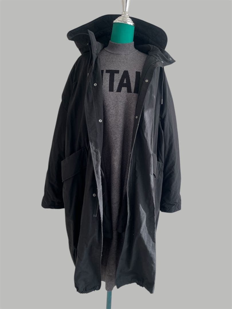 ZARA ブラック モッズコート　キルティングインナー付き