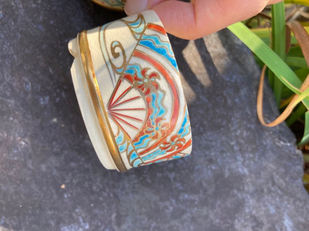 京都　アンティーク　素敵なやきもの　陶器　持ち手付き　小鉢5個セット