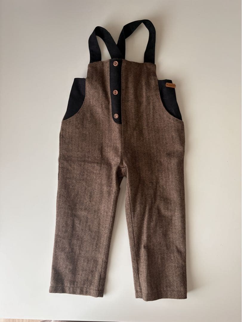 popelin / 25AW Brown dungarees サイズ2-3y