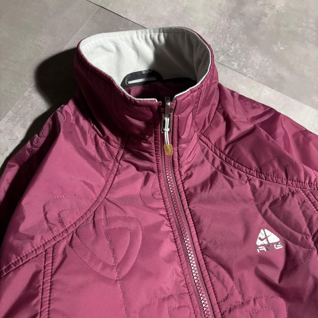 00s NIKE ACG ナイキ　パフジャケット　ピンク　y2k 短丈　総柄
