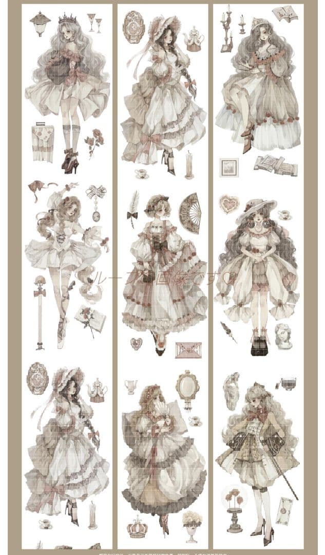 ☆再販☆J668＃温柔月光(贝壳光)一万小时切り売り海外人物マステ女の子