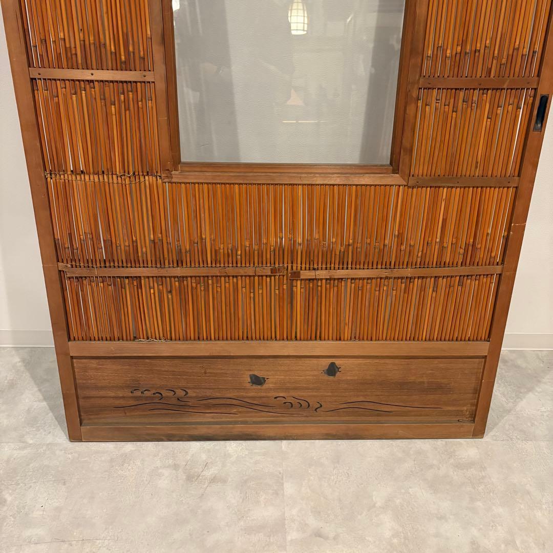 古い建具 ガラス戸 1枚 簾戸 すど 葦戸よしど 夏障子 御簾戸 1/4