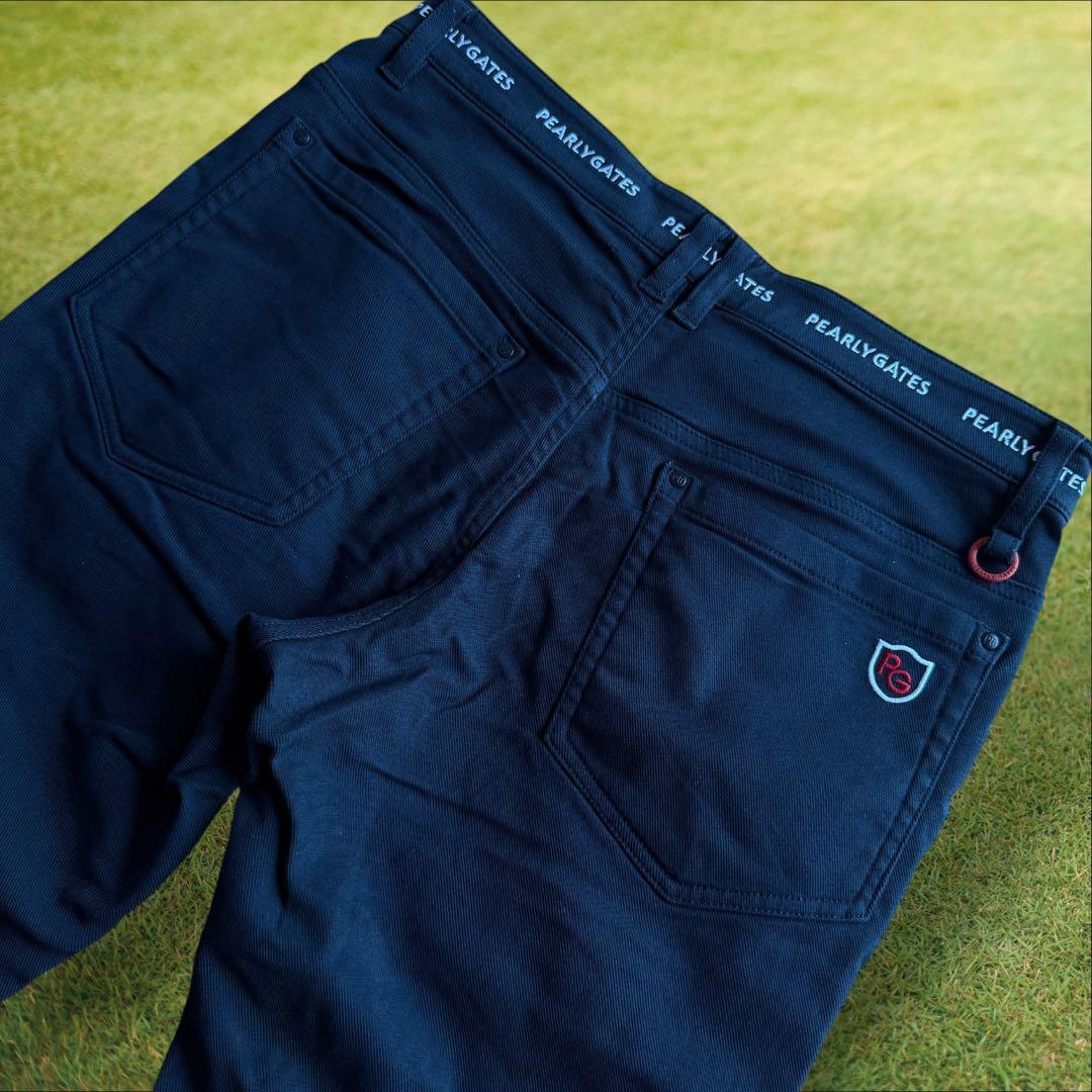 美品　防寒　蓄熱　パーリーゲイツ　パンツ　4 M〜L相当　紺　ネイビー　裏地付き