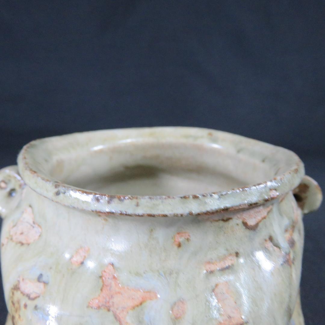 唐津水指 水差 変形 三角 木箱 耳付き 茶道具 茶器 お稽古