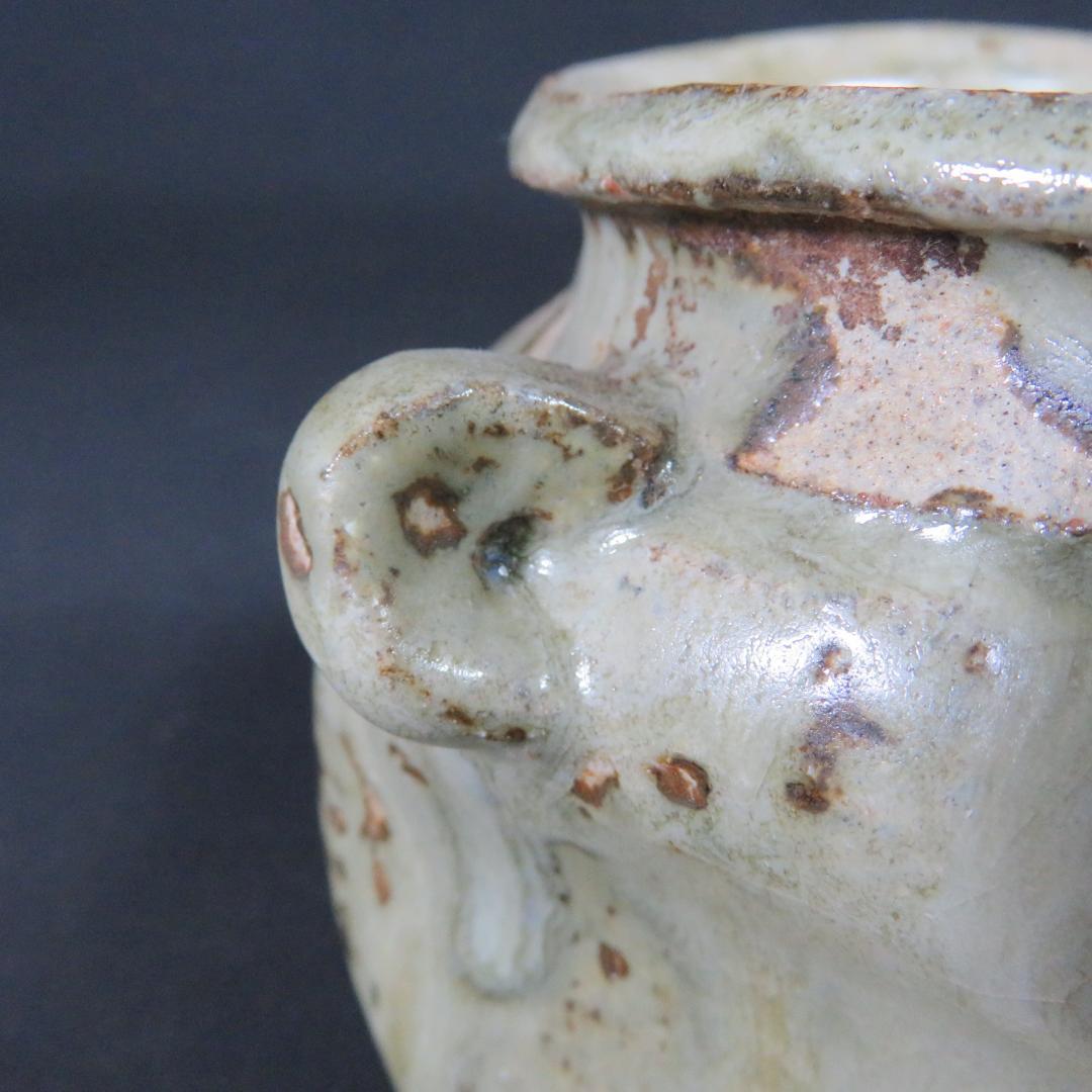 唐津水指 水差 変形 三角 木箱 耳付き 茶道具 茶器 お稽古