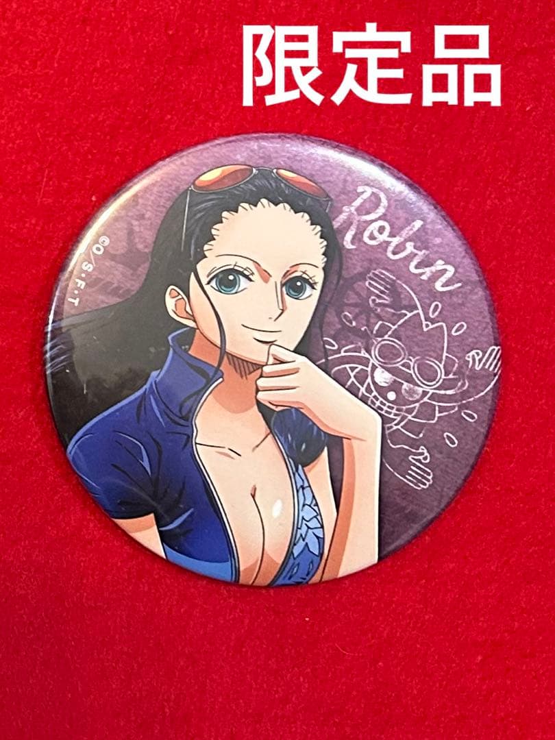 【限定品】　ワンピース　缶バッジ　ニコ・ロビン　イラスト入りピンバッジ 約7cm