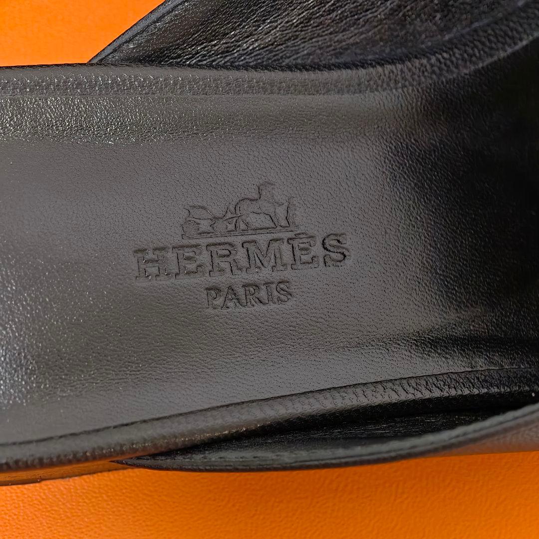 HERMES オズ ミュール 35 ピンクゴールド レザー ノワール