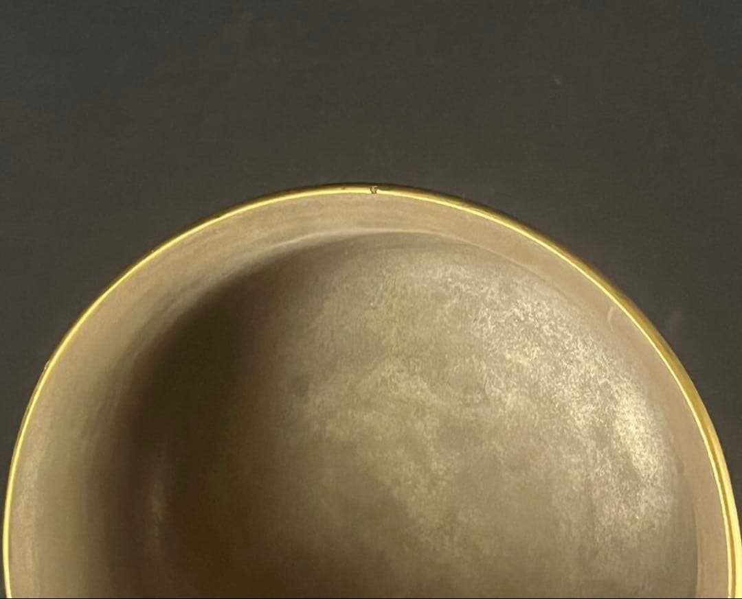 塗師 蒔絵 橘屋友七 作 時代 菊唐草 銀蒔絵 内銀地 盃洗 共箱