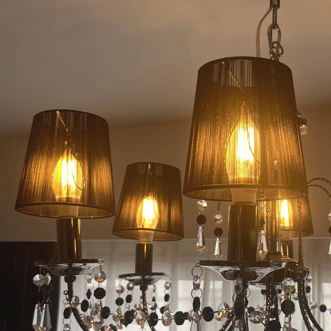 シャンデリア 素敵すぎるブラックシェード 6灯シャンデリア ニトリweb限定商品