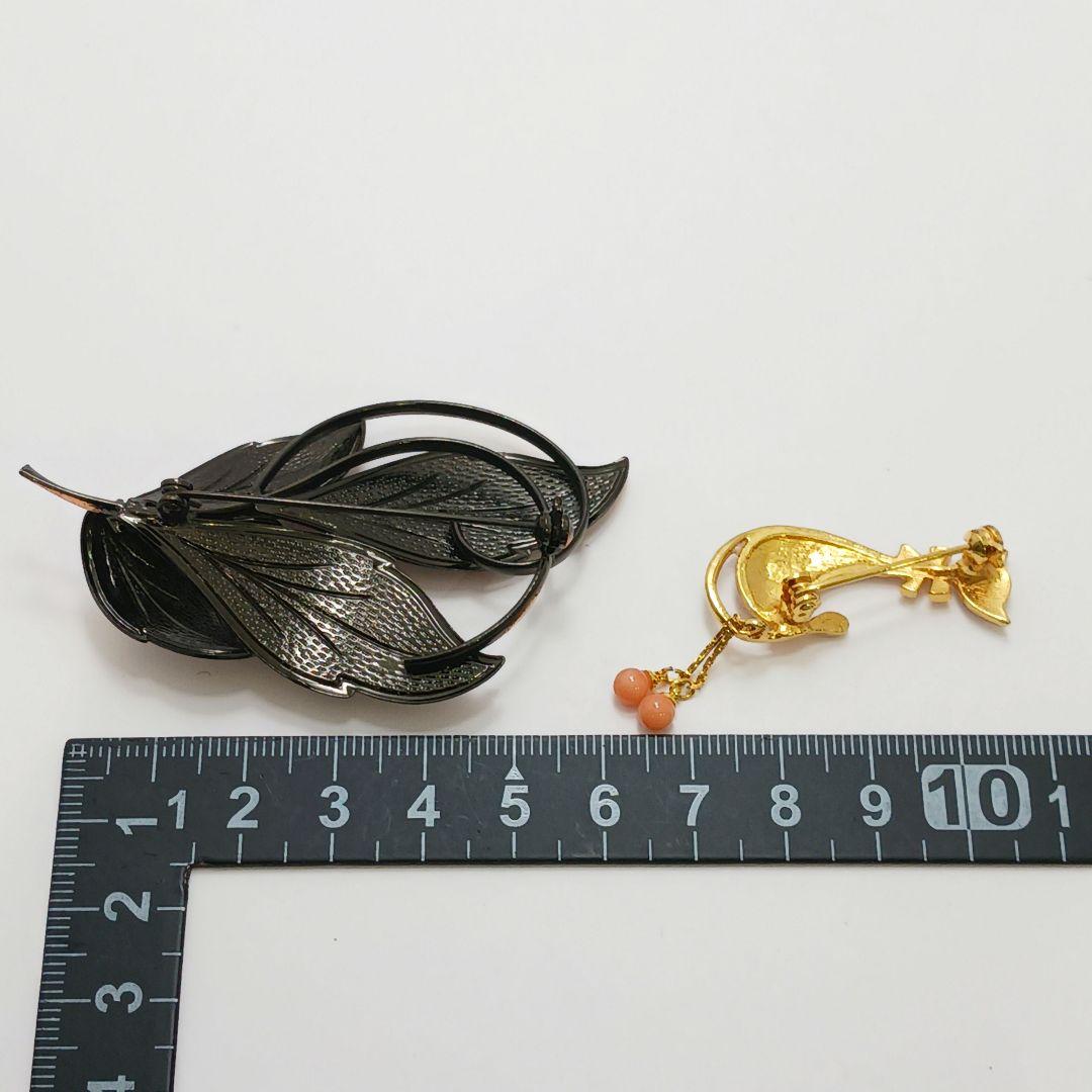 Y2550-3 本珊瑚 アクセサリー 18点セット ブローチ 帯留