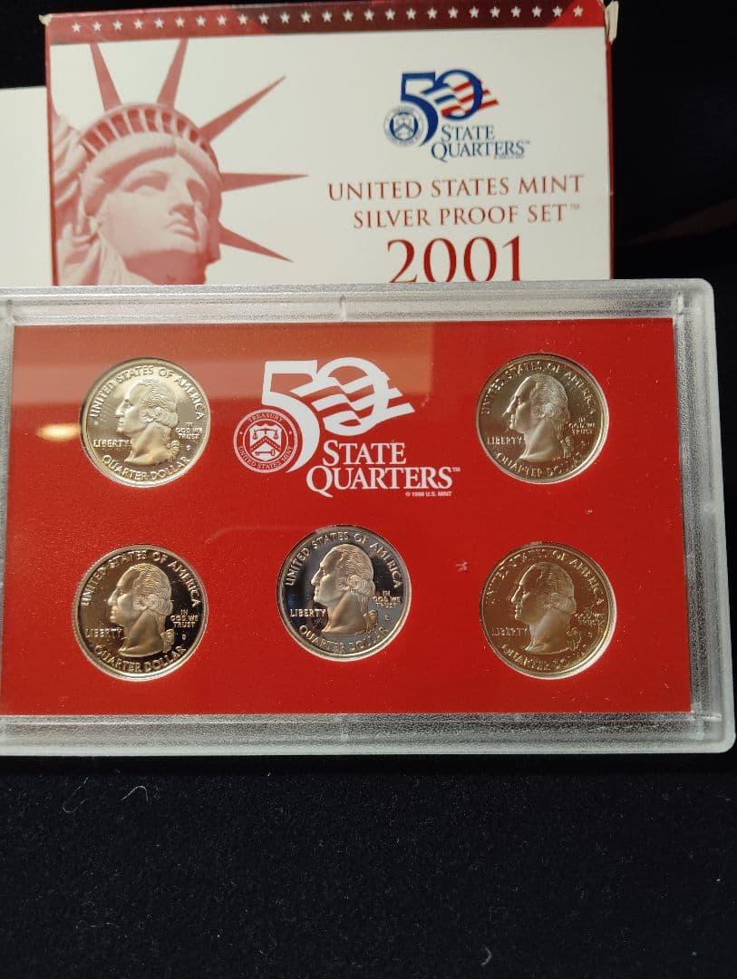 2001年 アメリカ 50州記念銀貨 シルバープルーフセット