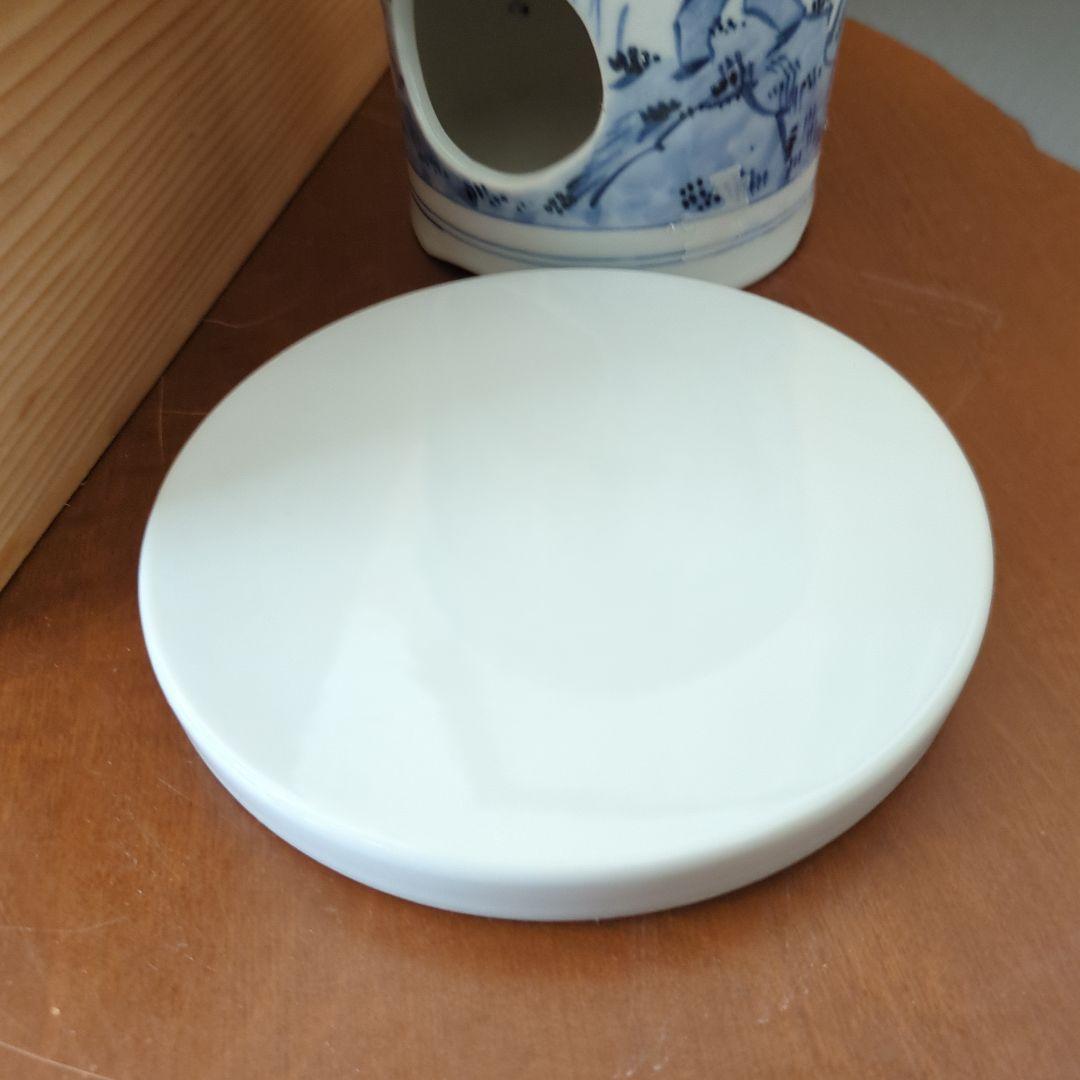 涼炉　煎茶道具　染付　竹　茶道具　煎茶道具　白鳳造　木箱　炉