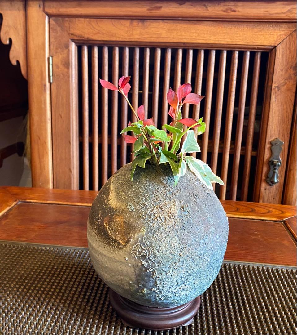 古美術　薪窯常滑焼　一輪挿し・花器　 4点セット ヴィンテージ　レア