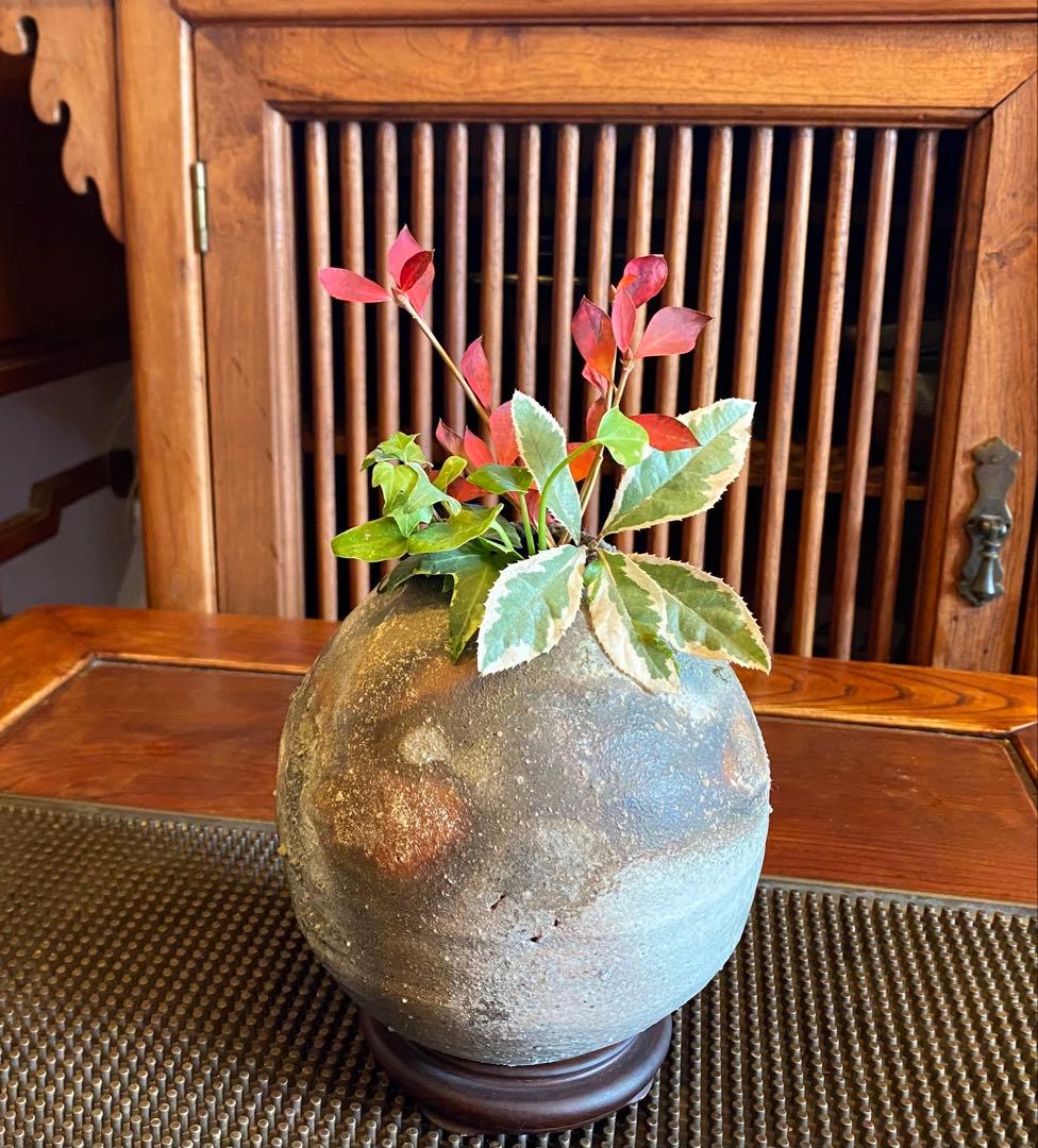 古美術　薪窯常滑焼　一輪挿し・花器　 4点セット ヴィンテージ　レア